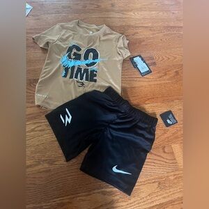 Nike Tan and Black Kids' Athletic Set